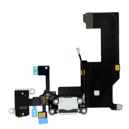 Flex con conector de carga y jack de audio color blanco para iPhone 5