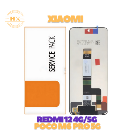 Pantalla LCD Táctil para Xiaomi Redmi 12 4G/5G, Poco M6 Pro 5G (Sin Marco) Original Service Pack Negro